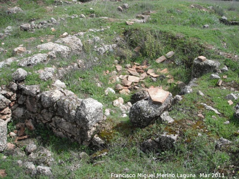 Oppidum de Encina Hermosa - Oppidum de Encina Hermosa. Habitculo con sus tgolas