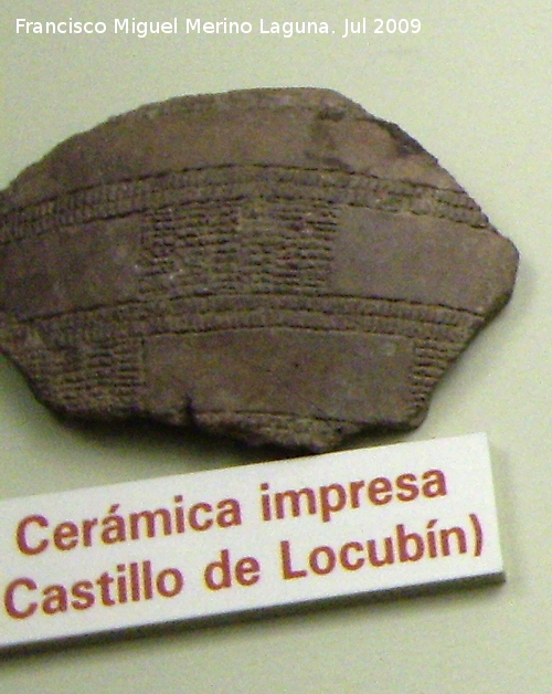 Historia de Castillo de Locubn - Historia de Castillo de Locubn. Cermica impresa. Museo Provincial de Jan