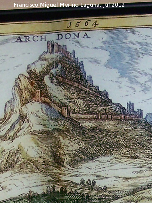 Castillo de Archidona - Castillo de Archidona. Digujo de 1564