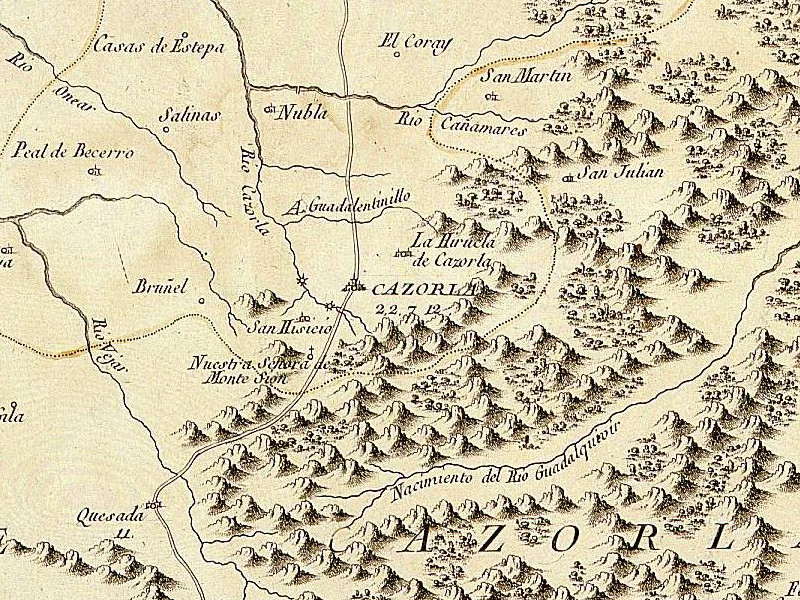 Historia de Cazorla - Historia de Cazorla. Mapa del Adelantamiento de Cazorla 1797