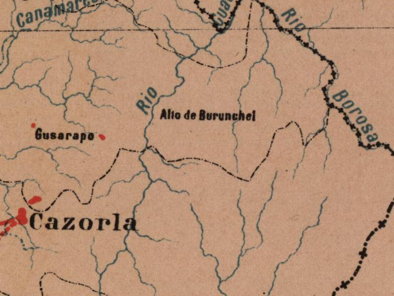 Historia de Cazorla - Historia de Cazorla. Mapa 1885