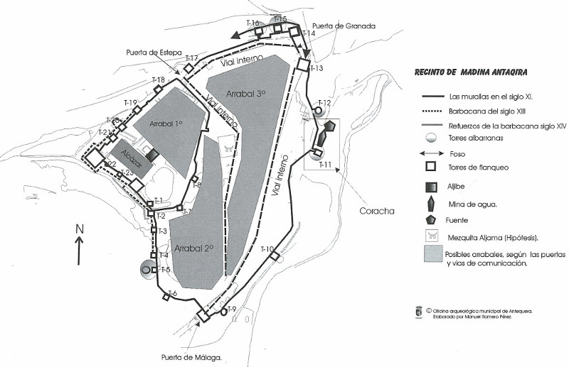 Murallas de Antequera - Murallas de Antequera. Plano