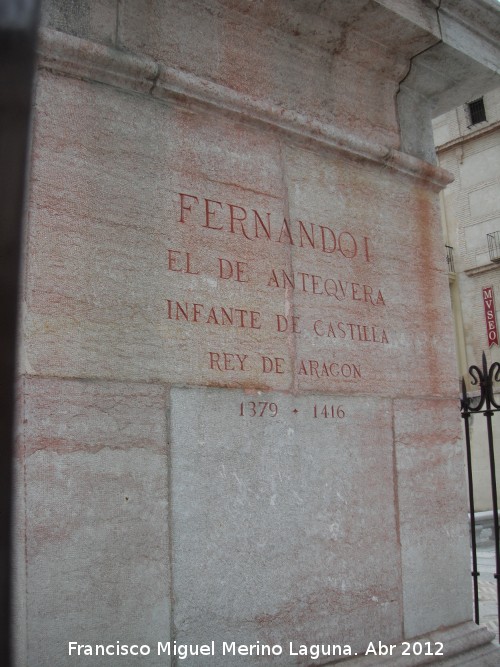 Monumento del Infante Don Fernando - Monumento del Infante Don Fernando. Inscripcin