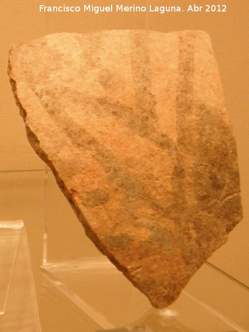 Silillo - Silillo. Fragmento de un gran vaso decorado a pincel con pigmento castao sobre base bruida. Museo Municipal