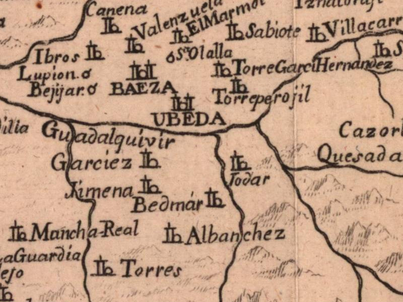 Río Guadalquivir - Río Guadalquivir. Mapa 1788
