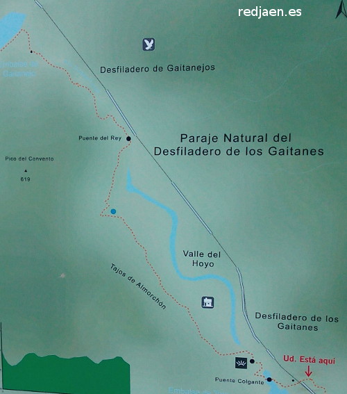 Desfiladero de los Gaitanes - Desfiladero de los Gaitanes. Mapa