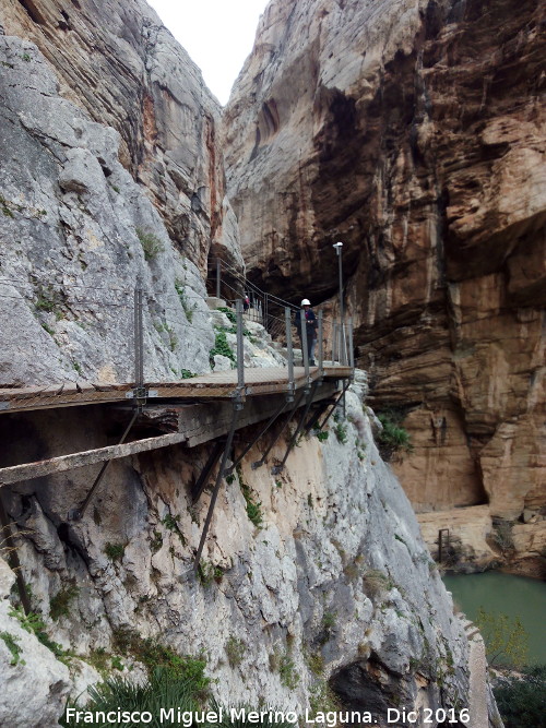 Caminito del Rey - Caminito del Rey. Tramo del Gaitanejo. Camino nuevo sobre el viejo