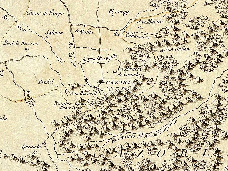 Ermita de San Isicio - Ermita de San Isicio. Mapa del Adelantamiento de Cazorla 1797