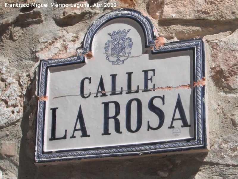 Calle La Rosa - Calle La Rosa. Placa