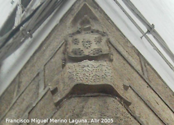 Convento de San Juan de la Penitenciaria - Convento de San Juan de la Penitenciaria. Escudo e inscripcin esquinera