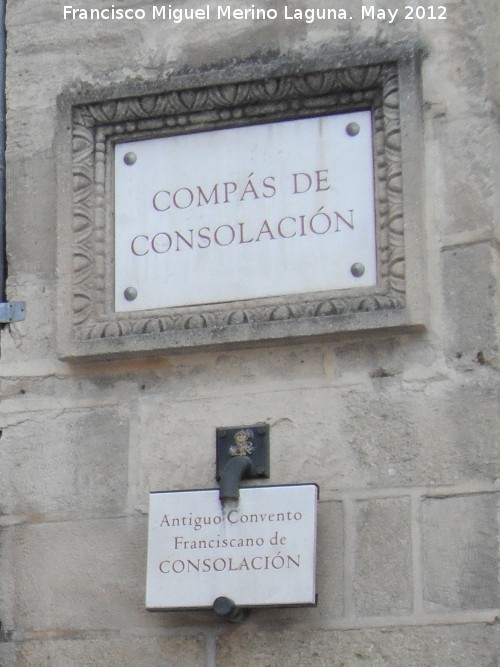 Convento de la Consolacin - Convento de la Consolacin. Placa