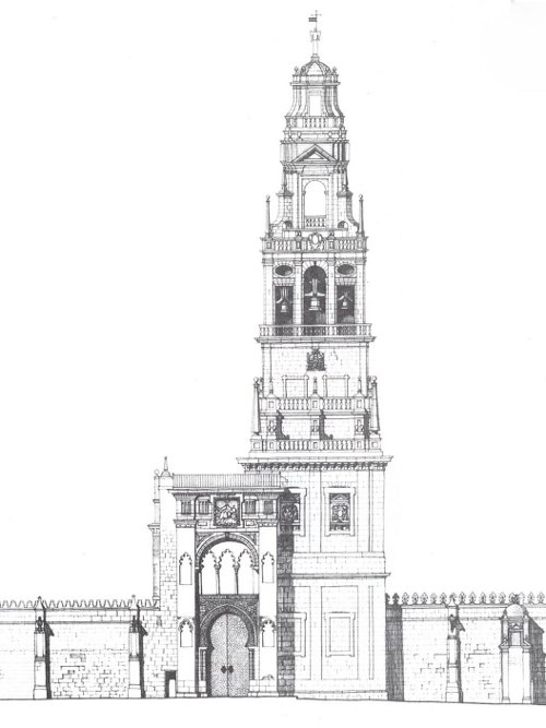 Mezquita Catedral. Torre Campanario - Mezquita Catedral. Torre Campanario. Alzado