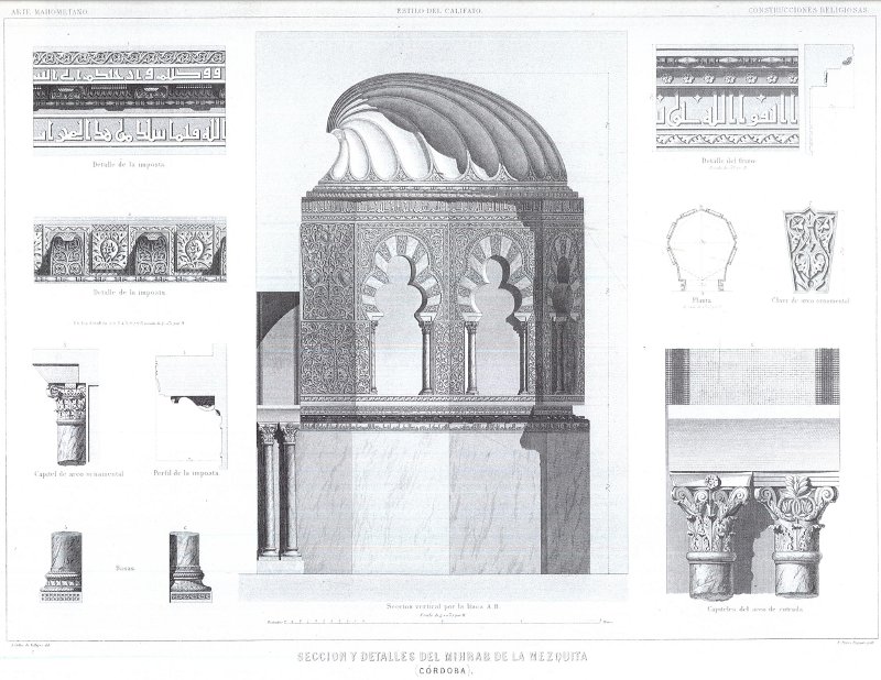 Mezquita Catedral. Mihrab - Mezquita Catedral. Mihrab. 1879
