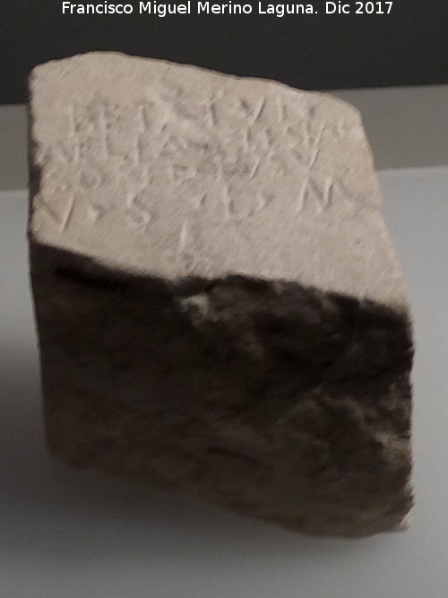 Las Atalayuelas - Las Atalayuelas. Inscripcin dedicada a Betatum del Santuario. Segunda mitad del siglo I a.C. Museo Ibero de Jan