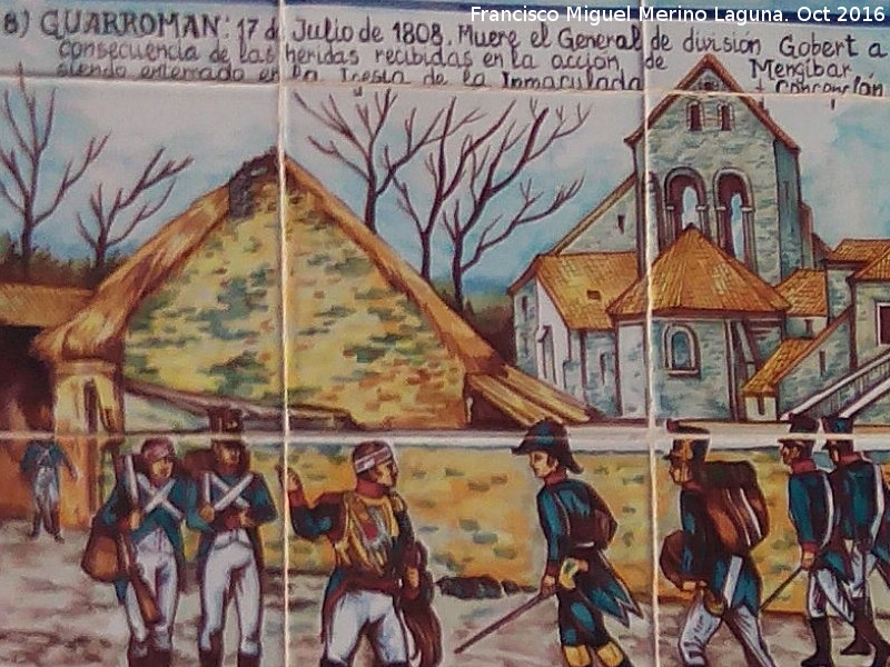 Historia de Guarromn - Historia de Guarromn. Azulejos en la Casa de Postas - Villanueva de la Reina