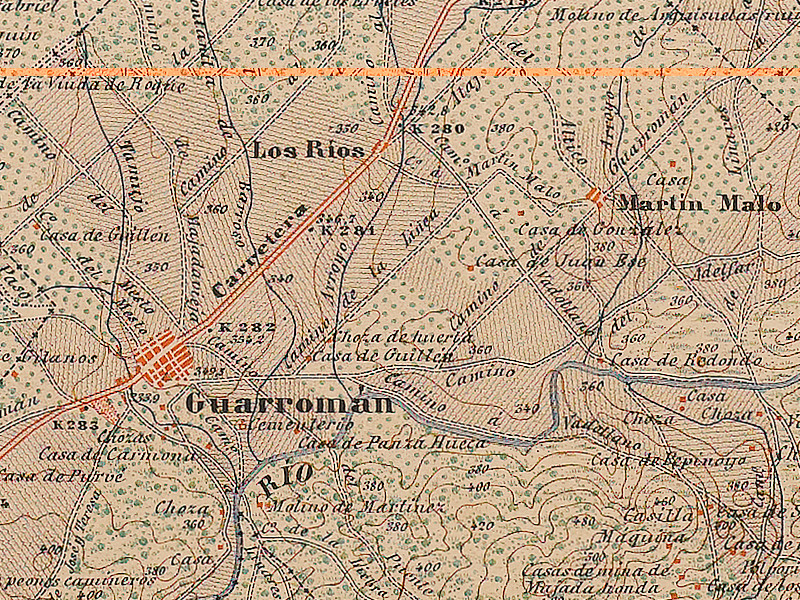 Aldea Los Ros - Aldea Los Ros. Mapa de 1895