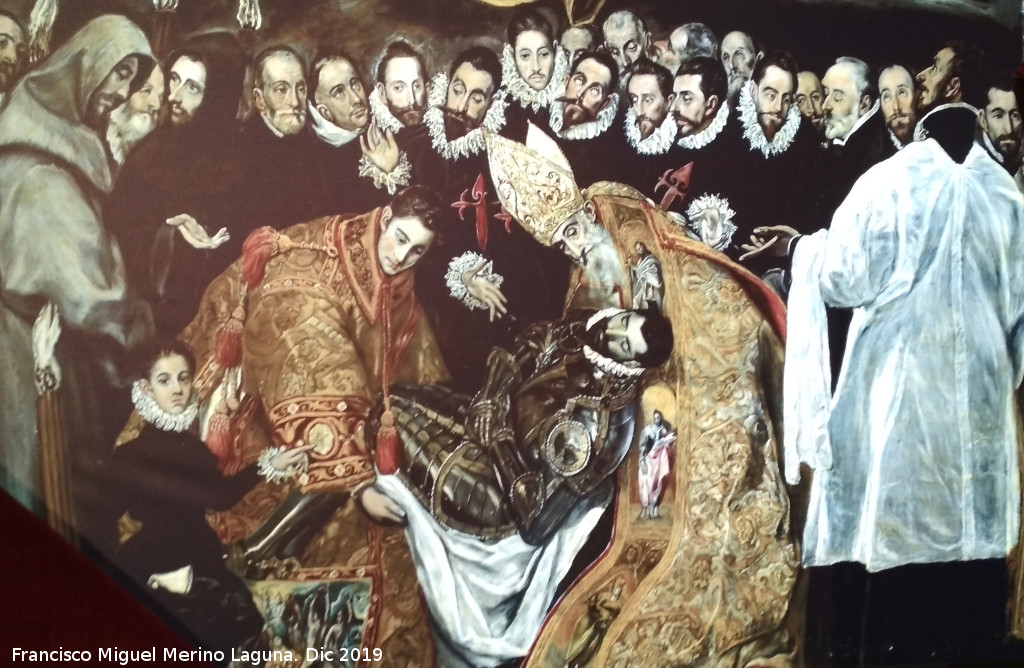 El Greco - El Greco. Entierro del Seor de Orgaz. Copia en una exposicin en la Catedral de Jan