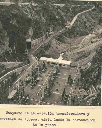Pantano del Tranco - Pantano del Tranco. Foto antigua. Construccin de la Central Elctrica