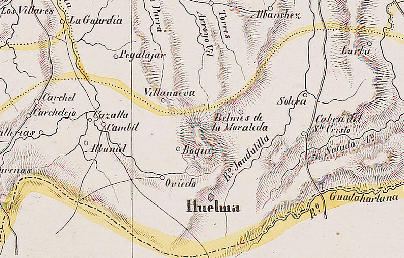 Historia de Huelma - Historia de Huelma. Mapa 1850