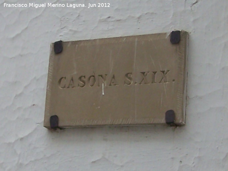 Casa de la Calle San Miguel n 32 - Casa de la Calle San Miguel n 32. Placa