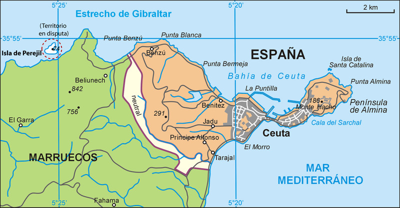 Ceuta - Ceuta. Mapa