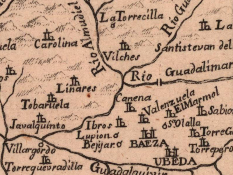 Historia de Ibros - Historia de Ibros. Mapa 1788