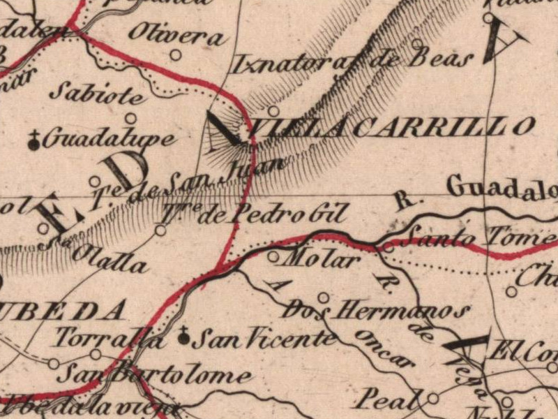 Historia de Iznatoraf - Historia de Iznatoraf. Mapa 1847