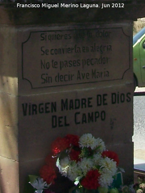 Monumento a la Virgen Madre de Dios del Campo - Monumento a la Virgen Madre de Dios del Campo. Inscripcin