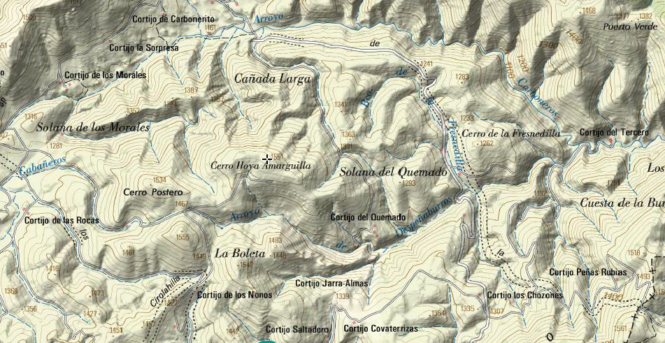 Cerro Hoya Amarguilla - Cerro Hoya Amarguilla. Mapa