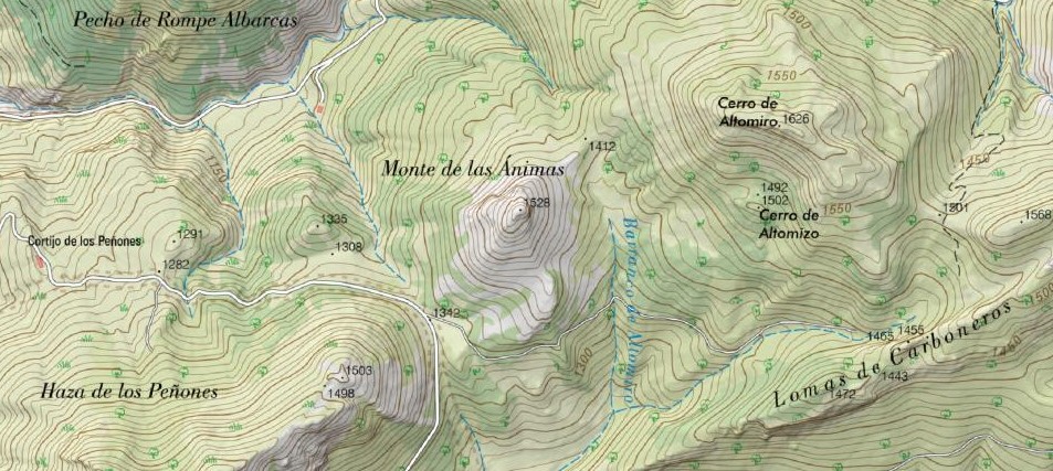 Monte de las �nimas - Monte de las �nimas. Mapa