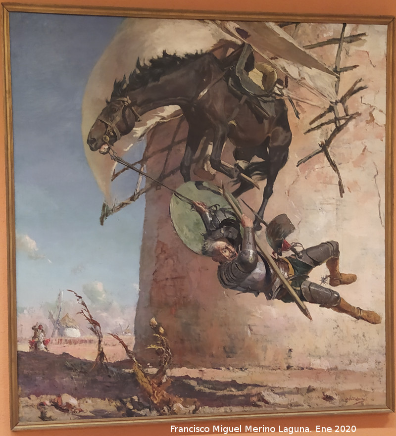 Miguel de Cervantes Saavedra - Miguel de Cervantes Saavedra. Don Quijote y los Molinos. don Quixote pobre loco. Jos� Moreno Carbonero siglo XX. Museo Provincial de Ja�n