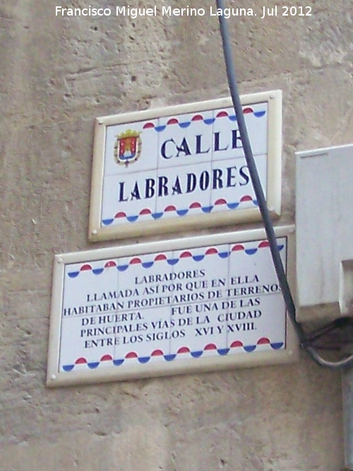 Calle Labradores - Calle Labradores. Placa