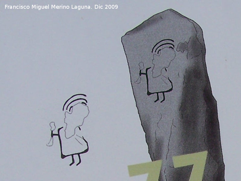 Petroglifo rupestre del Dolmen 77 - Petroglifo rupestre del Dolmen 77. Calco