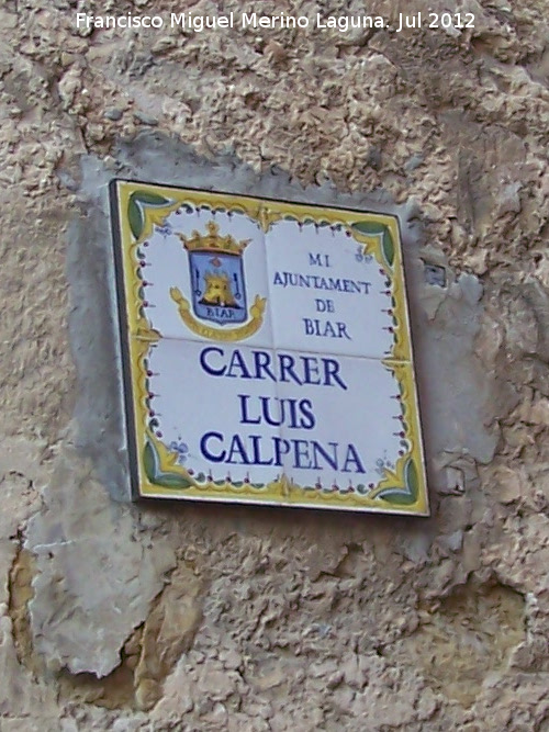 Calle Luis Calpena - Calle Luis Calpena. Placa