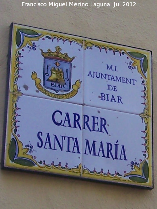 Calle Santa Mara - Calle Santa Mara. Placa