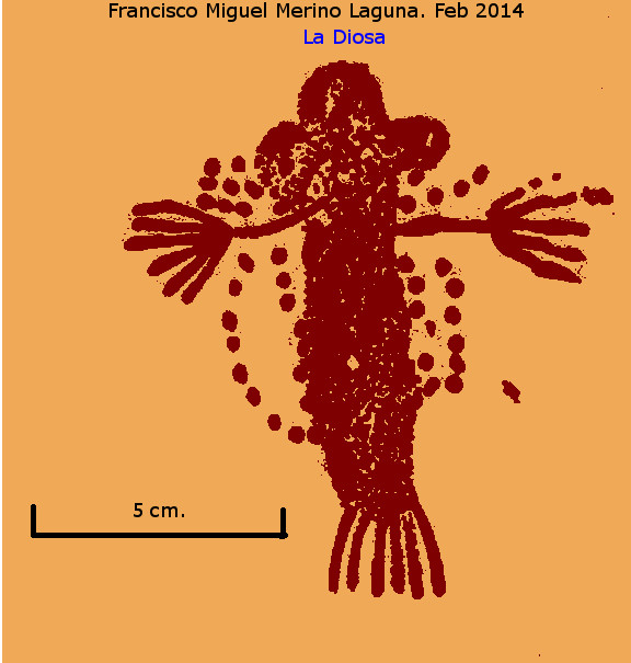Pinturas rupestres del Abrigo de la Diosa - Pinturas rupestres del Abrigo de la Diosa. Diosa