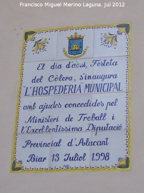 Hospedera de la Virgen de Gracia - Hospedera de la Virgen de Gracia. Placa