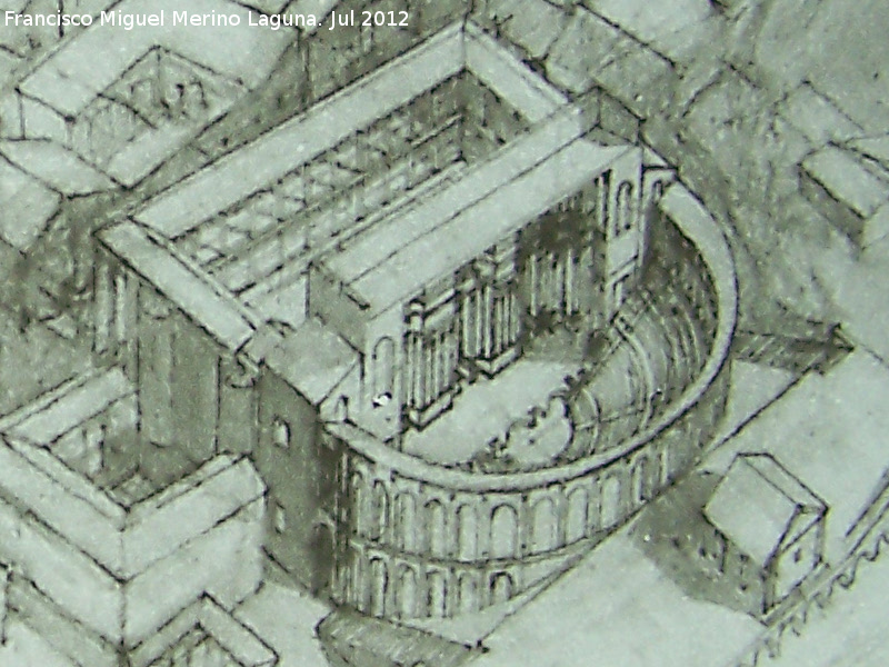 Teatro Romano de Cartagena - Teatro Romano de Cartagena. Dibujo