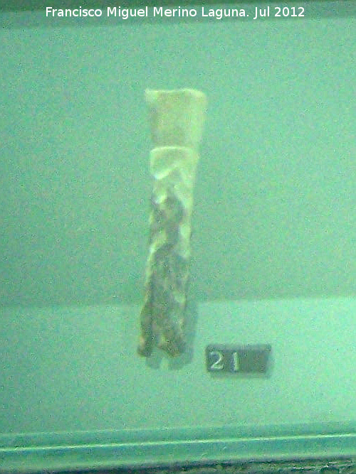 Domus de la Fortuna - Domus de la Fortuna. Mango de hierro revestido de hueso, decorado con retcula de rombos
