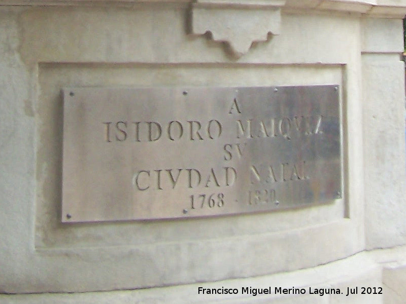 Monumento a Isidoro Miquez - Monumento a Isidoro Miquez. Placa