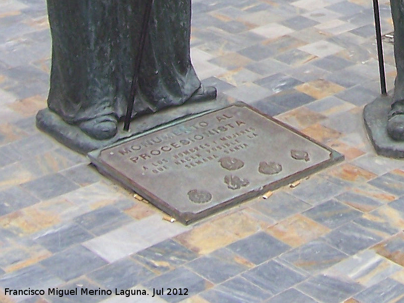 Monumento al Procesionista - Monumento al Procesionista. Placa