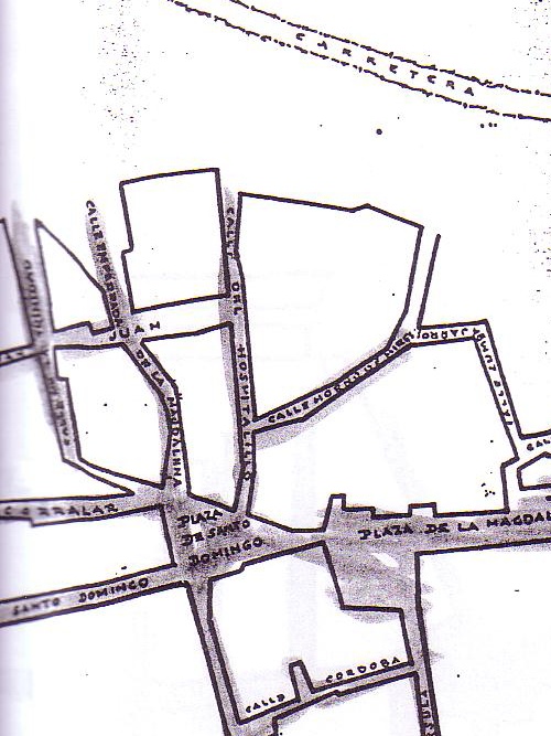Calle Empedrada de la Magdalena - Calle Empedrada de la Magdalena. Mapa 1940