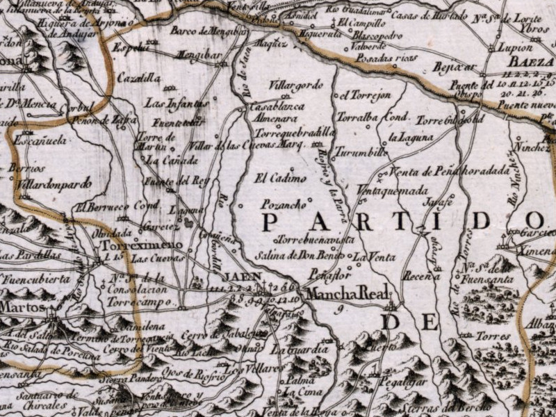 Castillo de Fuentetetar - Castillo de Fuentetetar. Mapa 1787