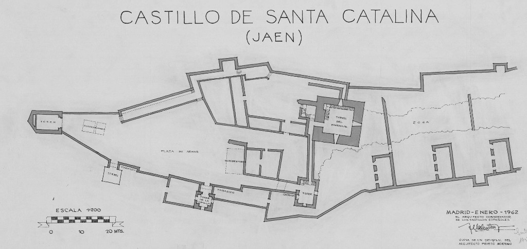 Castillo de Santa Catalina - Castillo de Santa Catalina. Plano. IPCE 1962