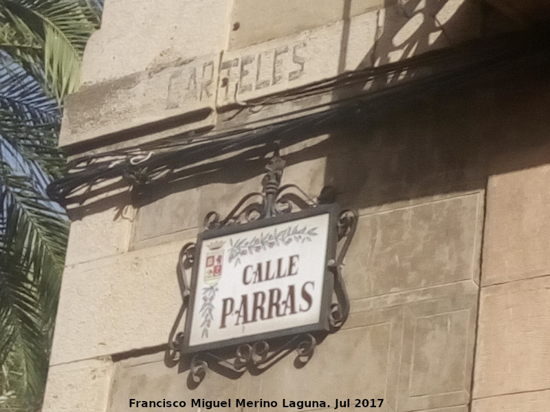 Calle Parras - Calle Parras. Placa