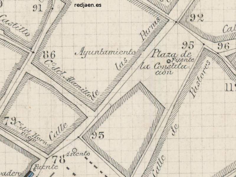 Calle Parras - Calle Parras. Plano topogrfico de 1894