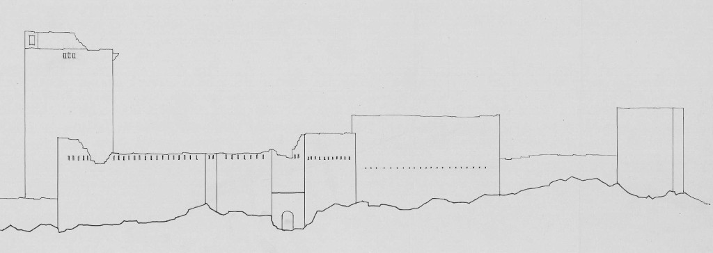 Castillo Nuevo de Santa Catalina - Castillo Nuevo de Santa Catalina. Alzado. IPCE 1962 Arquitecto Prieto Moreno