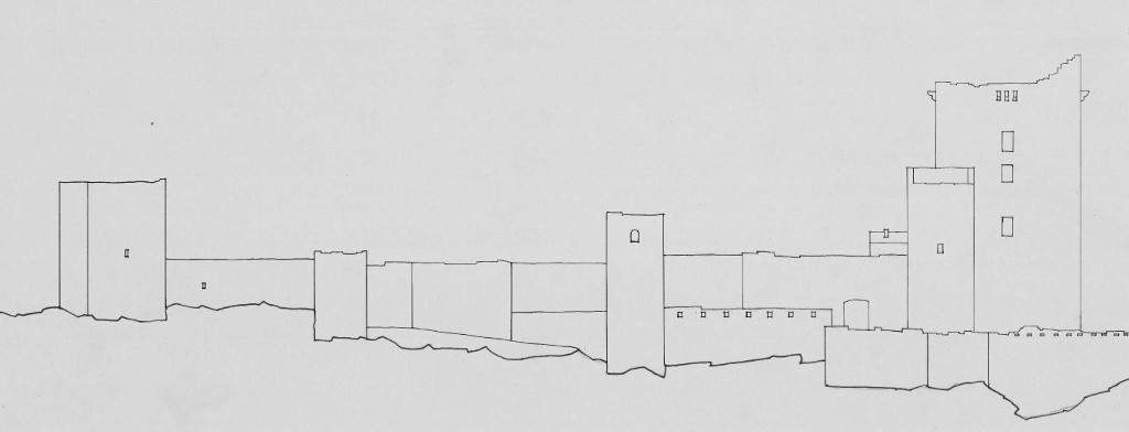 Castillo Nuevo de Santa Catalina - Castillo Nuevo de Santa Catalina. Alzado. IPCE 1962 Arquitecto Prieto Moreno