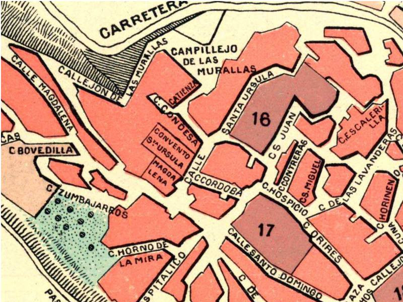 Calle Molino de la Condesa - Calle Molino de la Condesa. Mapa de principios del siglo XX