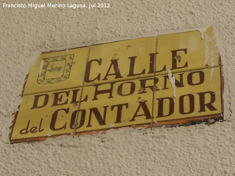 Calle Horno del Contador - Calle Horno del Contador. Placa